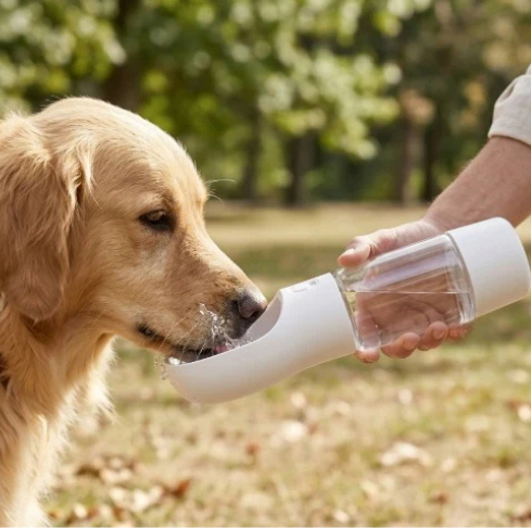 2-in-1 Portable Dog Water Bottle and Treat Container - Leak-Proof Travel Bottle for Dogs